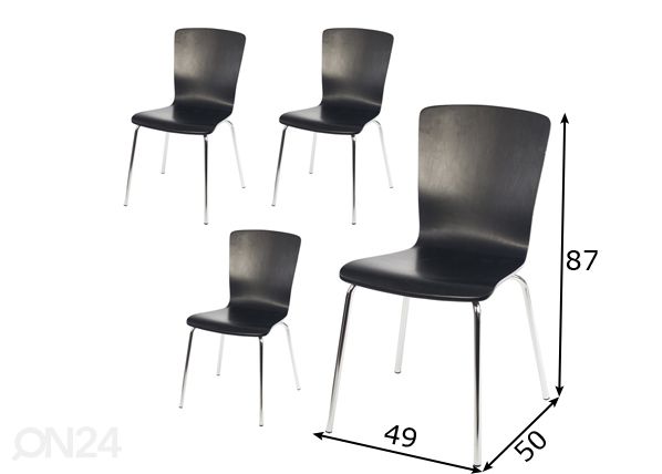 Комплект стульев Plaza New, 4 шт размеры