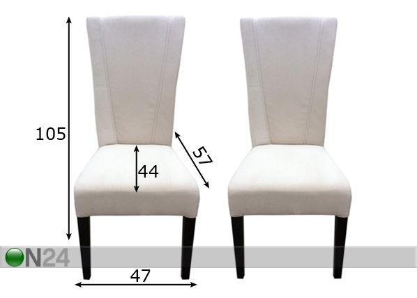 Комплект стульев Rita, 2 шт размеры