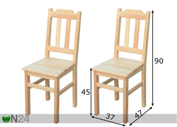 Комплект стульев Tim, 2 шт размеры