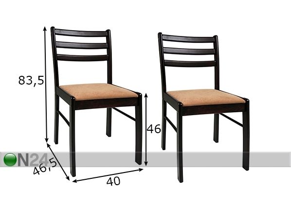 Комплект стульев Vincent, 2 шт размеры
