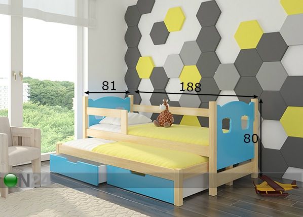 Комплект 2-местной кровати 75x180 cm размеры