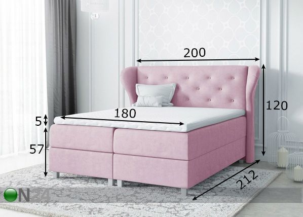 Континентальная кровать с двумя ящиками 180x200 cm размеры