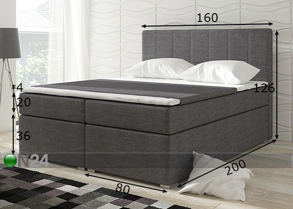 Континентальная кровать с ящиком 160x200 cm размеры