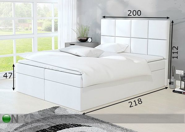 Континентальная кровать с ящиком 200x200 cm размеры