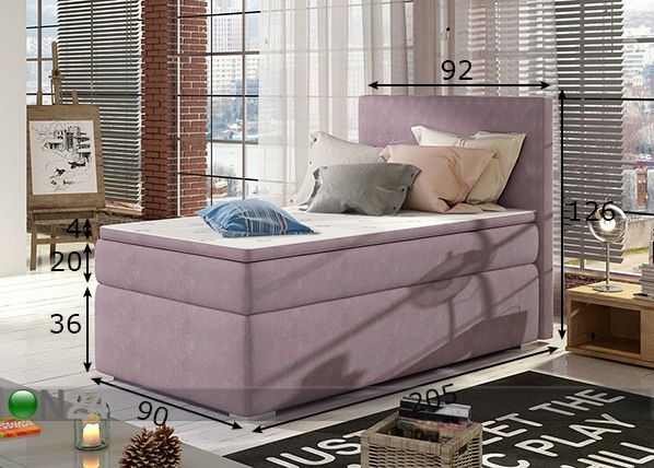 Континентальная кровать с ящиком 90x200 cm размеры