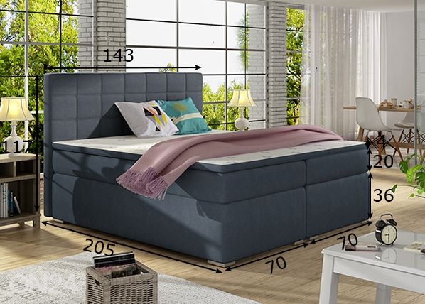 Континентальная кровать с ящиком Chester 140x200 cm размеры