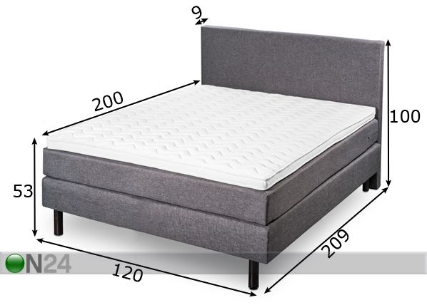 Континентальная кровать 120x200 cm размеры