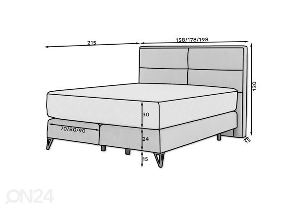 Континентальная кровать 140x200 cm размеры