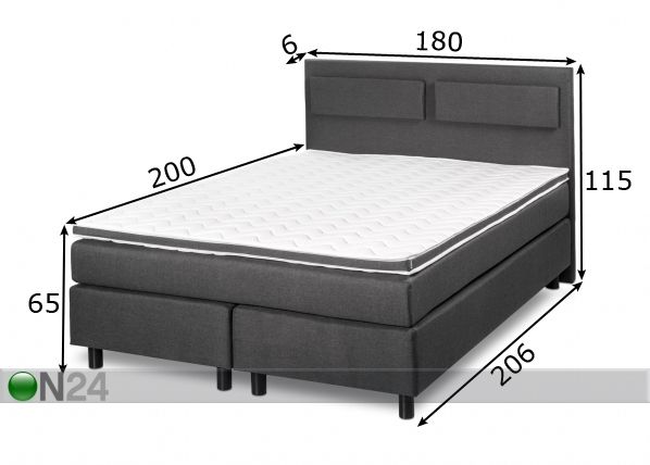 Континентальная кровать Dream 180x200 cm размеры