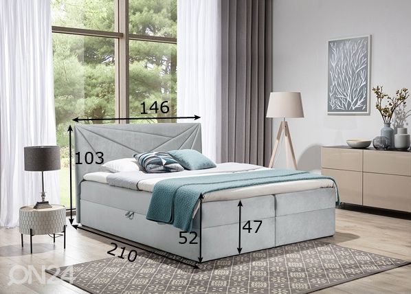 Континентальная кровать Pocket с ящиком 140x200 cm размеры