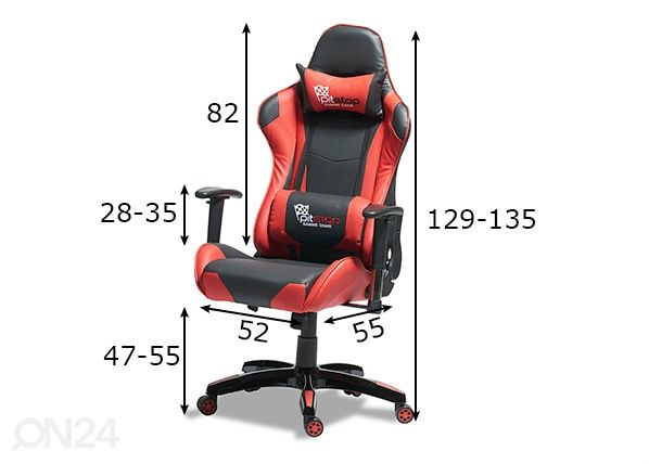 Кресло геймерское Gaming, красный/чёрный размеры