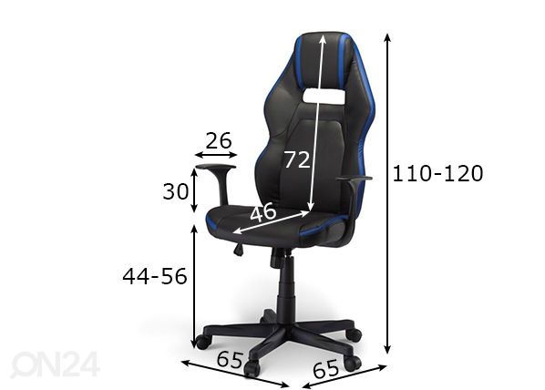 Кресло геймерское Space, чёрный-синий размеры