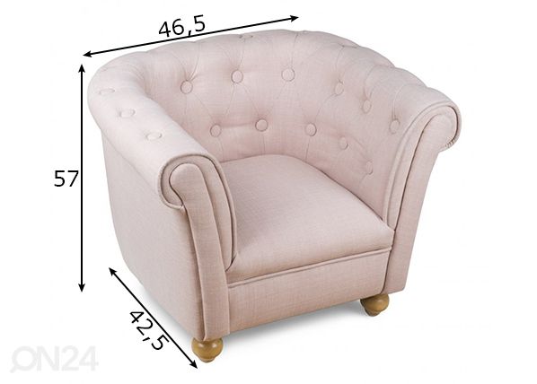 Кресло детское, розовое размеры