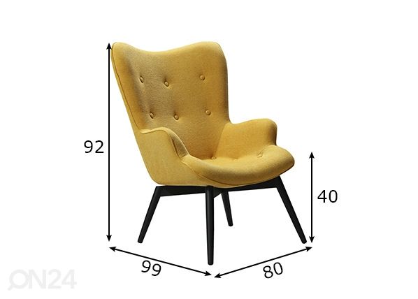 Кресло, жёлтый размеры