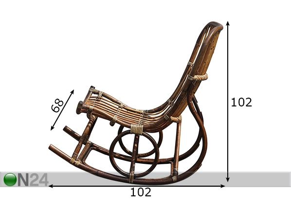 Кресло-качалка Rattan размеры