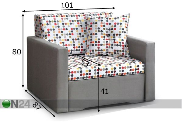 Кресло-кровать с ящиком 101 cm размеры