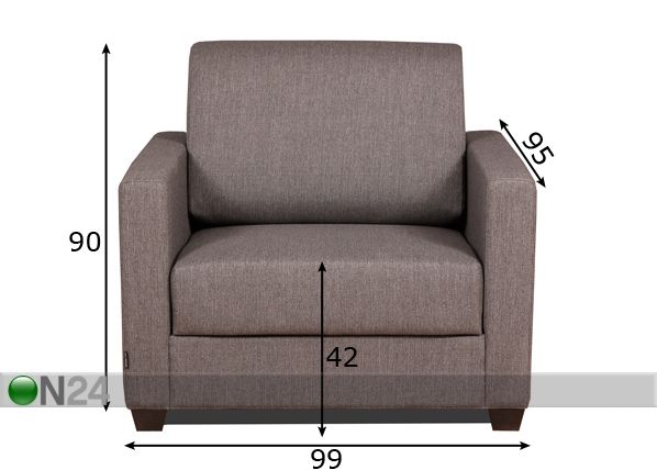 Кресло-кровать Annah размеры