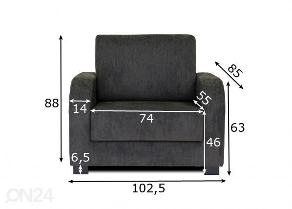 Кресло-кровать Ronny размеры