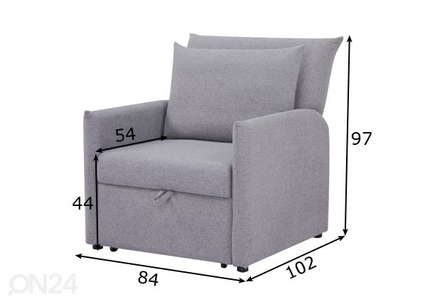 Кресло-кровать Ulf размеры