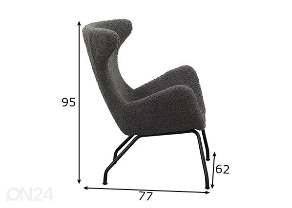 Кресло, серый размеры