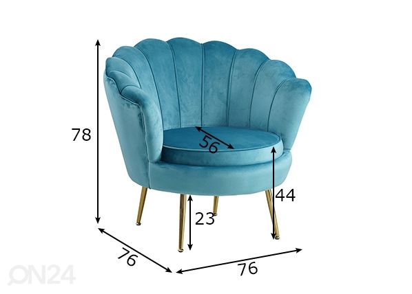 Кресло, синий размеры