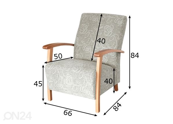 Кресло Bora размеры