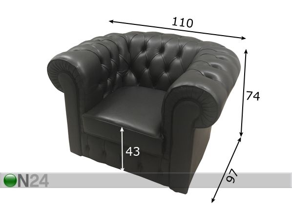Кресло Chester размеры