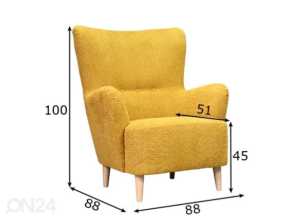 Кресло Emilia размеры