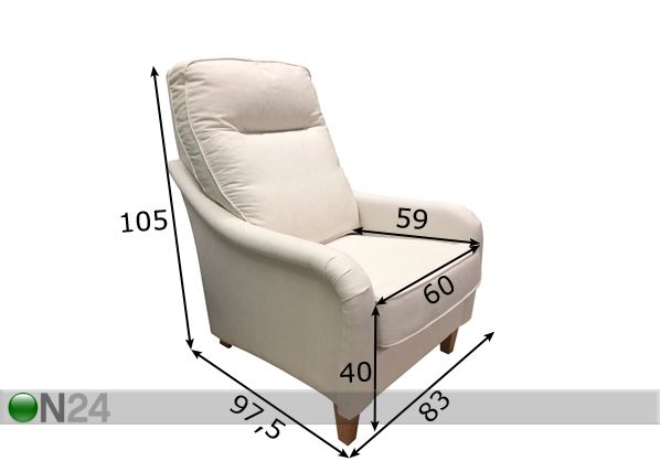 Кресло Gloria размеры