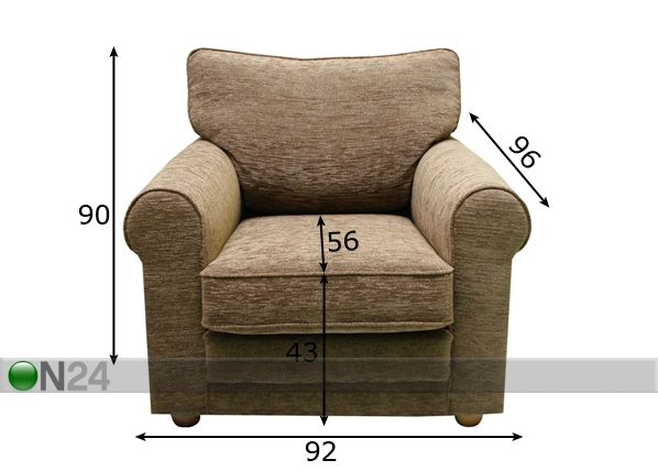 Кресло Greta размеры