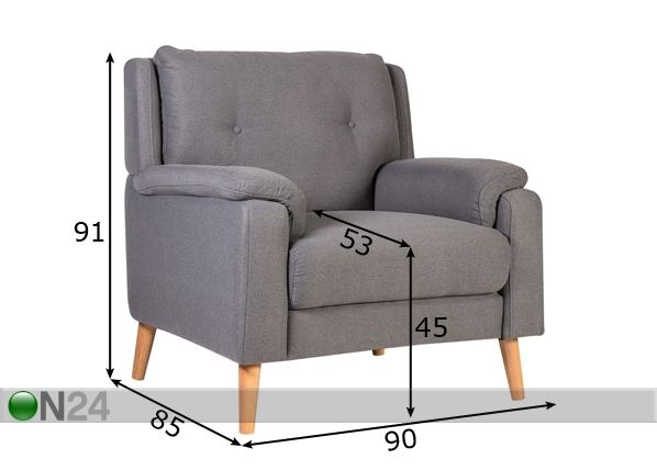 Кресло Luisa размеры