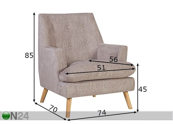 Кресло Silvia размеры