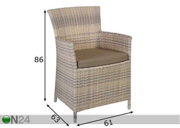 Кресло Wicker размеры