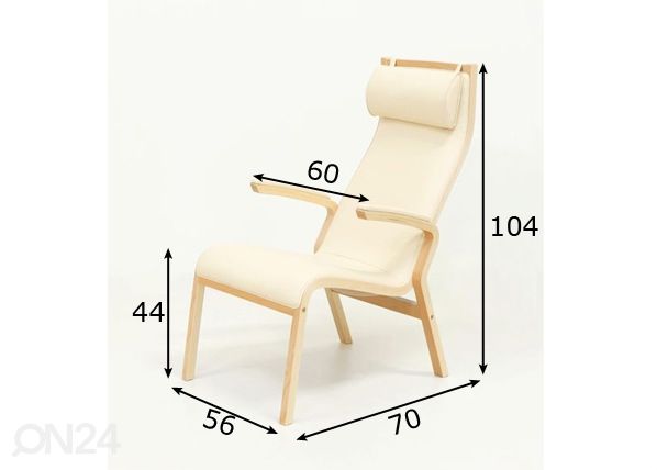 Кресло Zürich, подлокотники с обивкой размеры