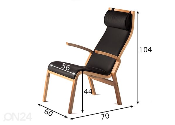 Кресло Zürich размеры