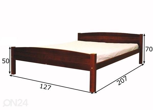 Кровать из массива берёзы 120x200 cm размеры