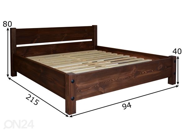 Кровать из массива дерева 80x200 cm размеры