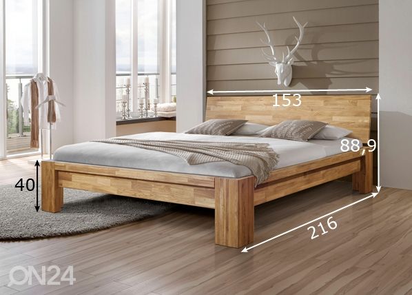 Кровать из массива дуба Montana 140х200 cm размеры