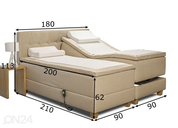 Кровать моторная Hypnos Hermes 180x200 cm размеры