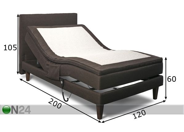 Кровать моторная Hypnos Mars 120x200 cm размеры