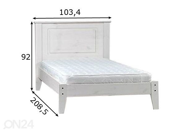 Кровать, низкое изножье 90x200 cm размеры