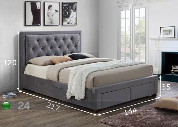Кровать с ящиками 140x200 cm размеры