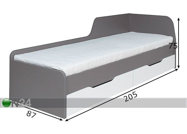 Кровать с ящиками 80x200 cm размеры