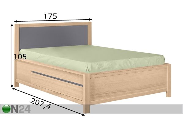 Кровать с ящиками Herrin 160x200 cm размеры