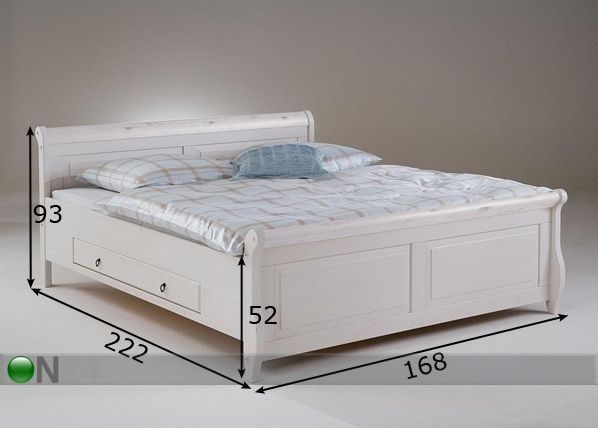 Кровать с ящиками Malta 160x200 cm размеры
