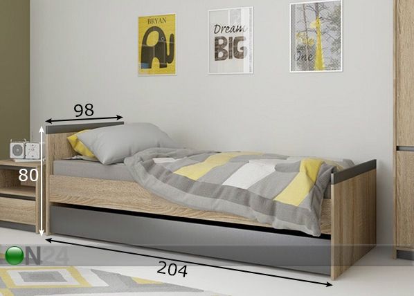 Кровать с ящиком 90x200 cm размеры