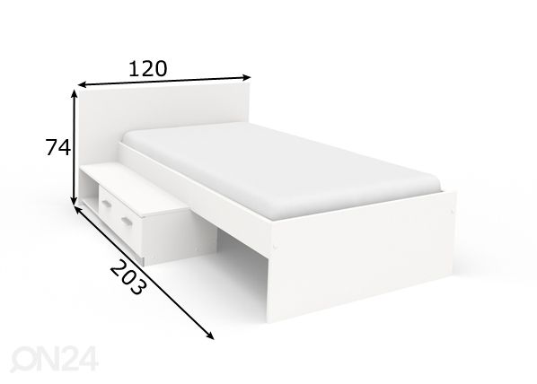 Кровать с ящиком Galaxy 90x200 cm размеры