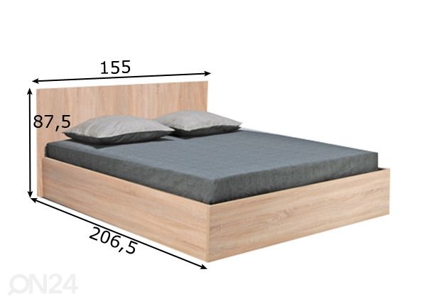 Кровать с ящиком Madrid 140x200 cm размеры