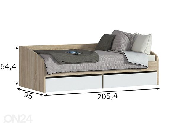 Кровать с ящиком Mambo 90x200 cm размеры