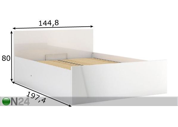 Кровать с ящиком Naia 140x190 cm размеры